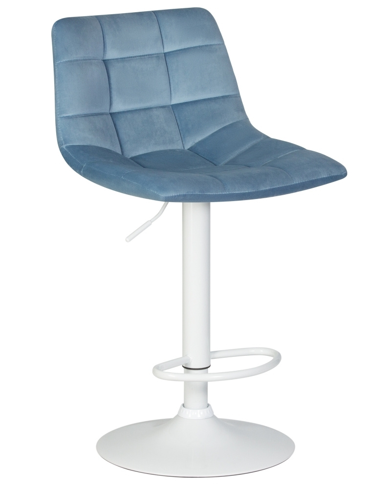 DOBRIN Барный стул Dobrin Tailor White (пудрово-голубой велюр) 5017_WhiteBase-LMTAILORWHITE, 1 шт.  #1