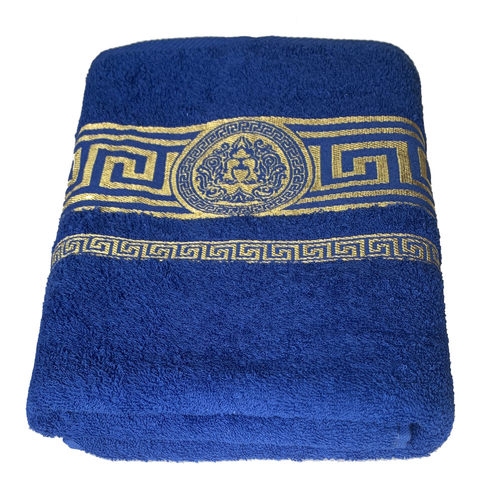 Вышневолоцкий текстиль Полотенце для ванной, Хлопок, 70x130 см, синий  #1
