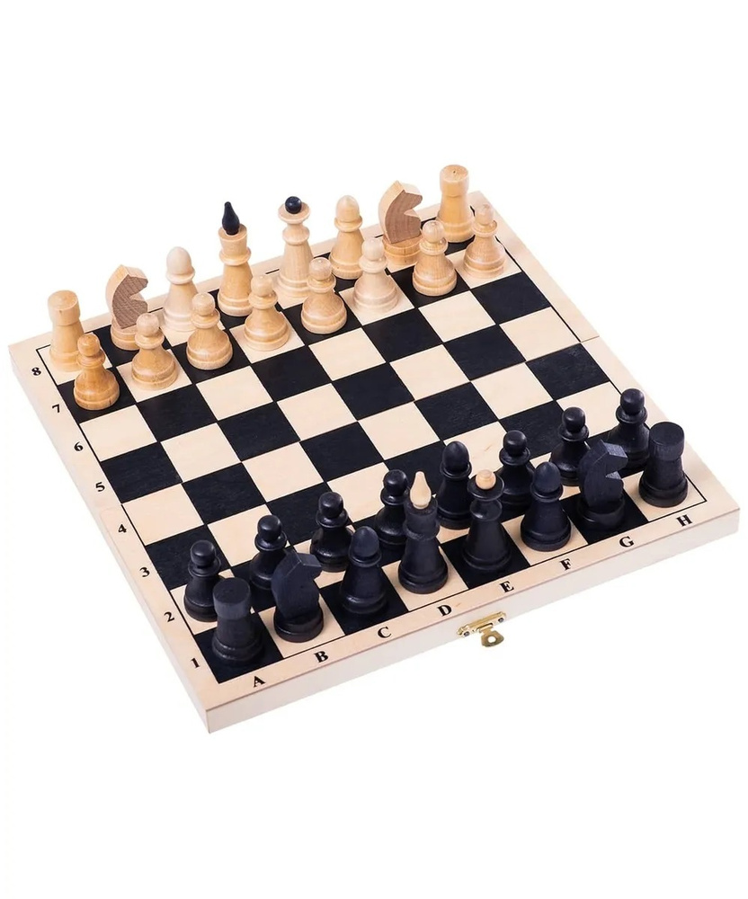 Шахматы деревянные обиходные с дорожной деревянной доской "Классика" (290х145х4)  #1