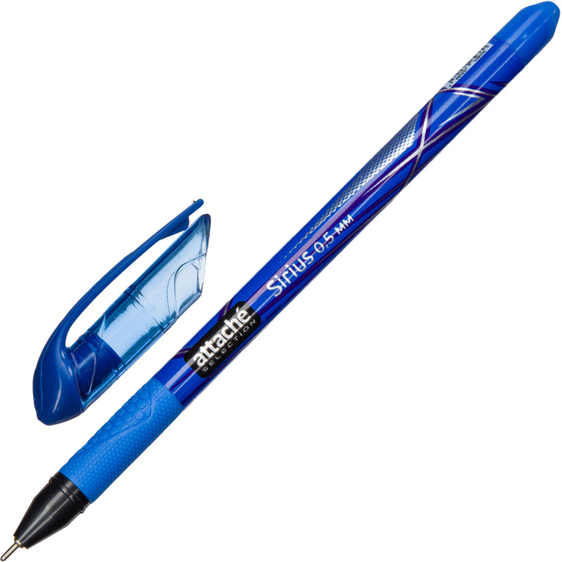 Ручка шариковая неавтоматическая Attache Selection Sirius c манж, син.стерж 5шт  #1