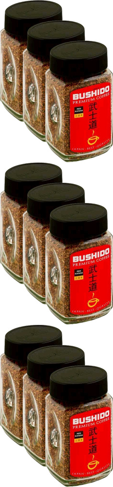 Кофе Bushido Red Katana растворимый 100 г, комплект: 9 упаковок по 100 г  #1