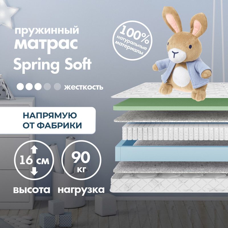 Dreamtec Матрас Spring Soft, Независимые пружины, 60х140 см #1