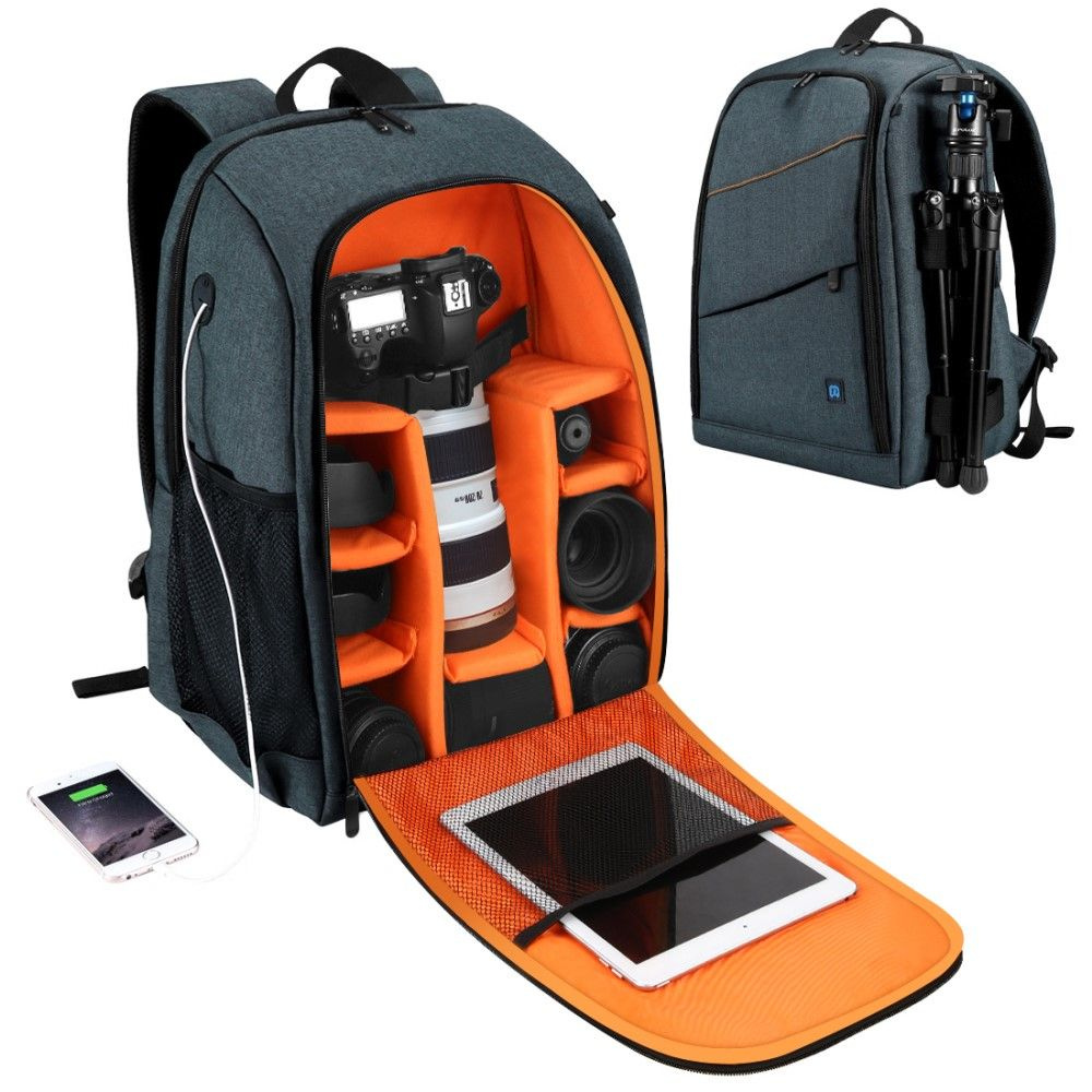 Портативный водонепроницаемый устойчивый к царапинам рюкзак для переноски камеры и объективов PU5011 #1