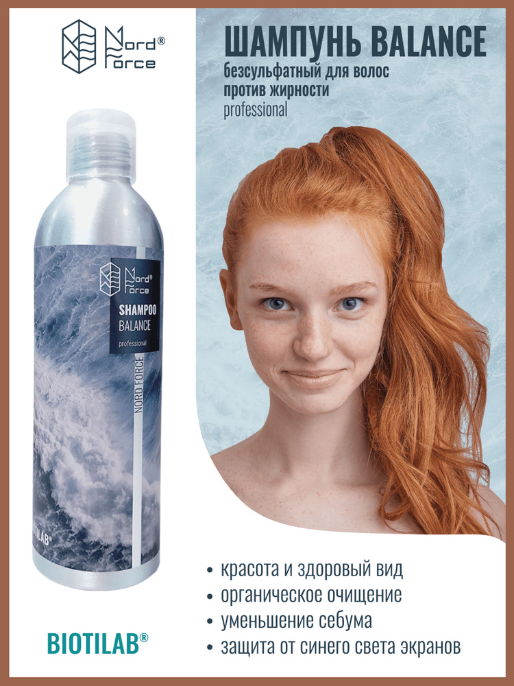 Шампунь для волос Shampoo Balance против жирности женский питательный выравнивающий защитный витаминный #1