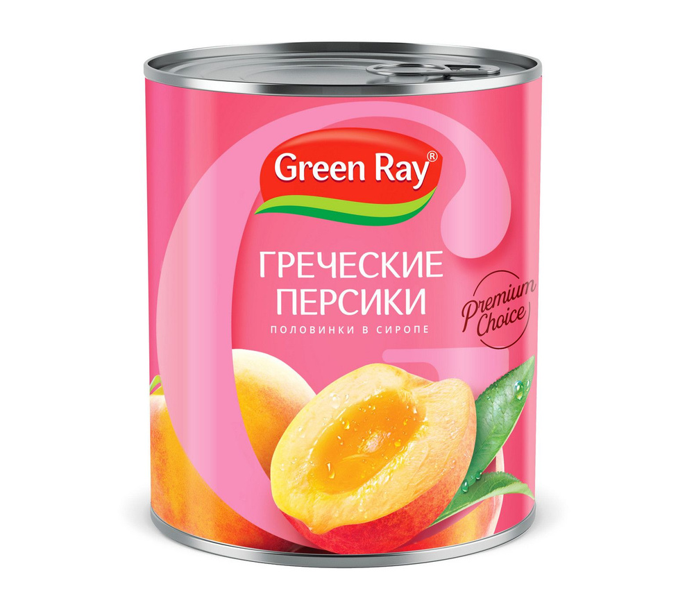 Персики Green Ray греческие половинки в легком сиропе 850 г #1