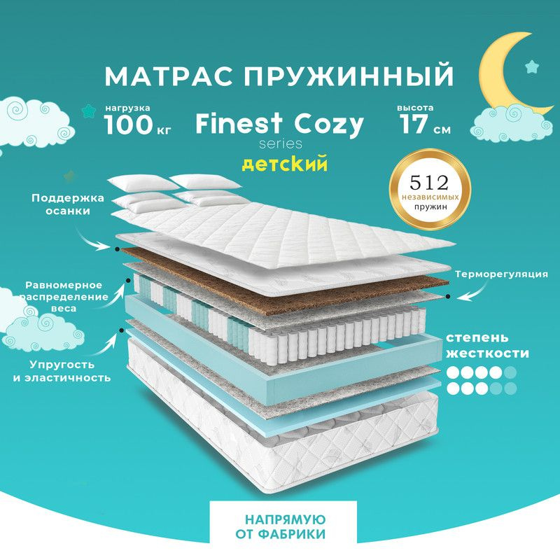 PRIME SLEEP Матрас Finest Cozy, Независимые пружины, 60х120 см #1