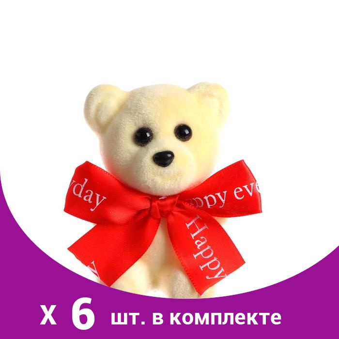 Игрушка Мишка с бантом , 9,5 см (6 шт) #1