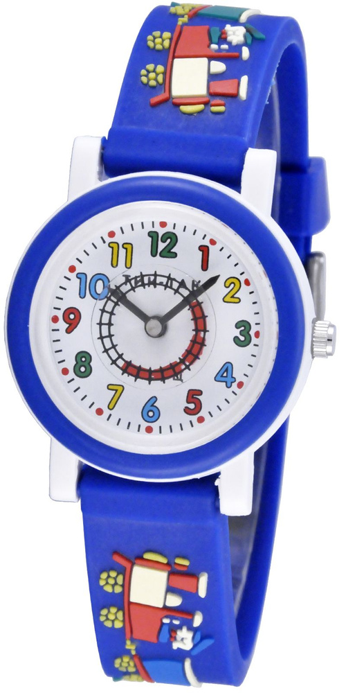 Детские наручные часы Тик-Так Н104-2 синий поезд #1