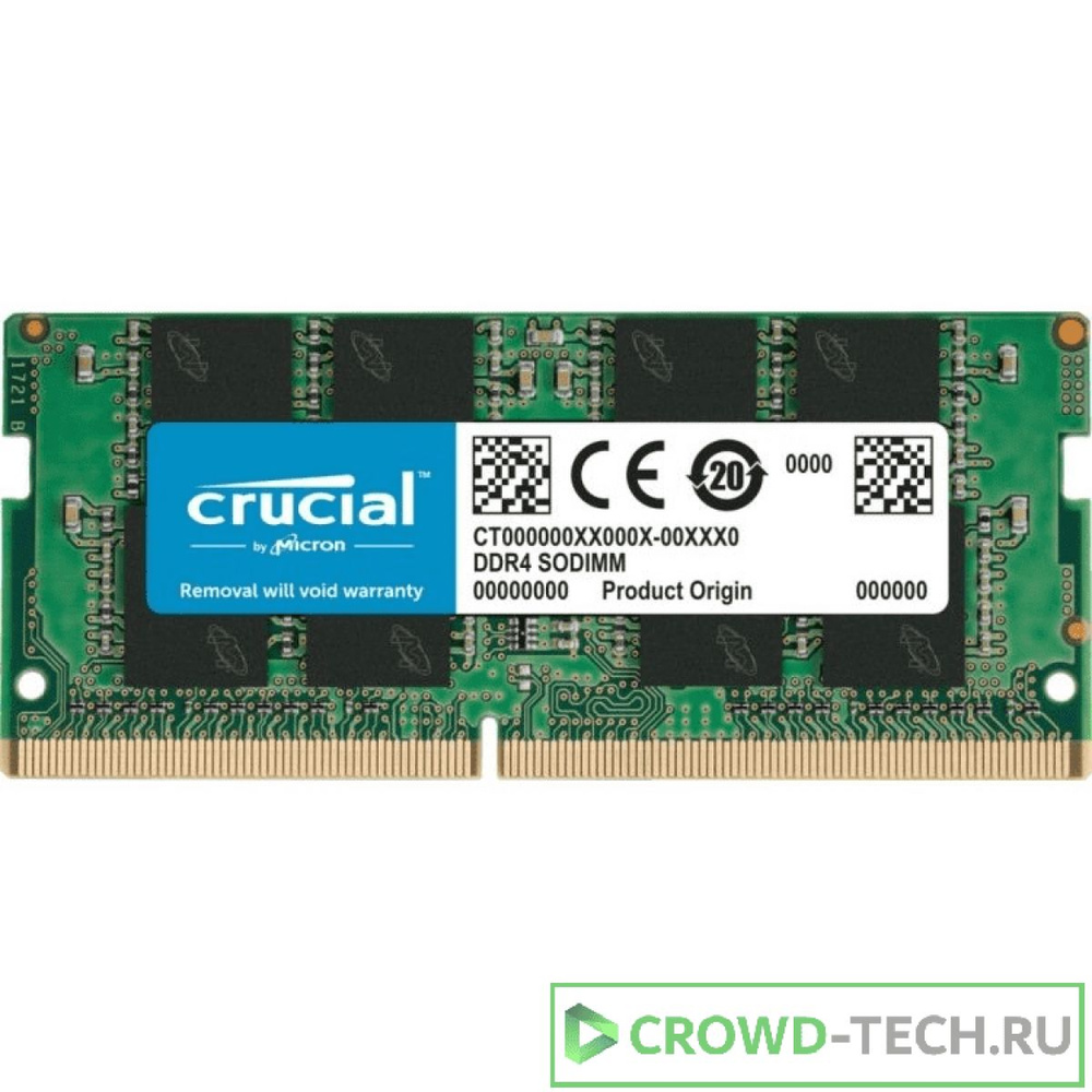 Crucial Оперативная память DDR4 SODIMM 16GB CT16G4SFRA32A PC4-25600, 3200MHz 1x16 ГБ (CT16G4SFRA32A) #1