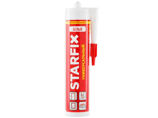 Герметик силиконовый STARFIX Universal Silicone белый 300 мл (SM-77768) #1