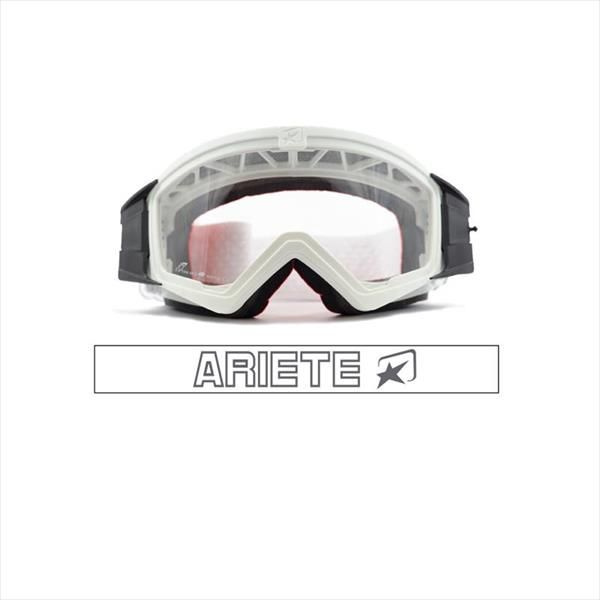 Кроссовые очки (маска) Ariete Mudmax белые с прозрачной линзой  #1