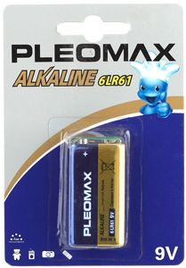 Pleomax Батарейка Крона (6LR61, 1604A), Гибридный тип, 9 В, 1 шт #1