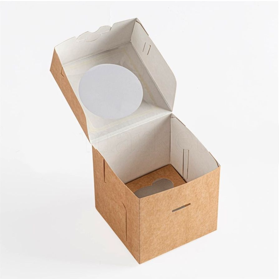 Комплект 10 шт. Коробка на 1 капкейк Крафт. (размер: 10х10х10 см)  #1