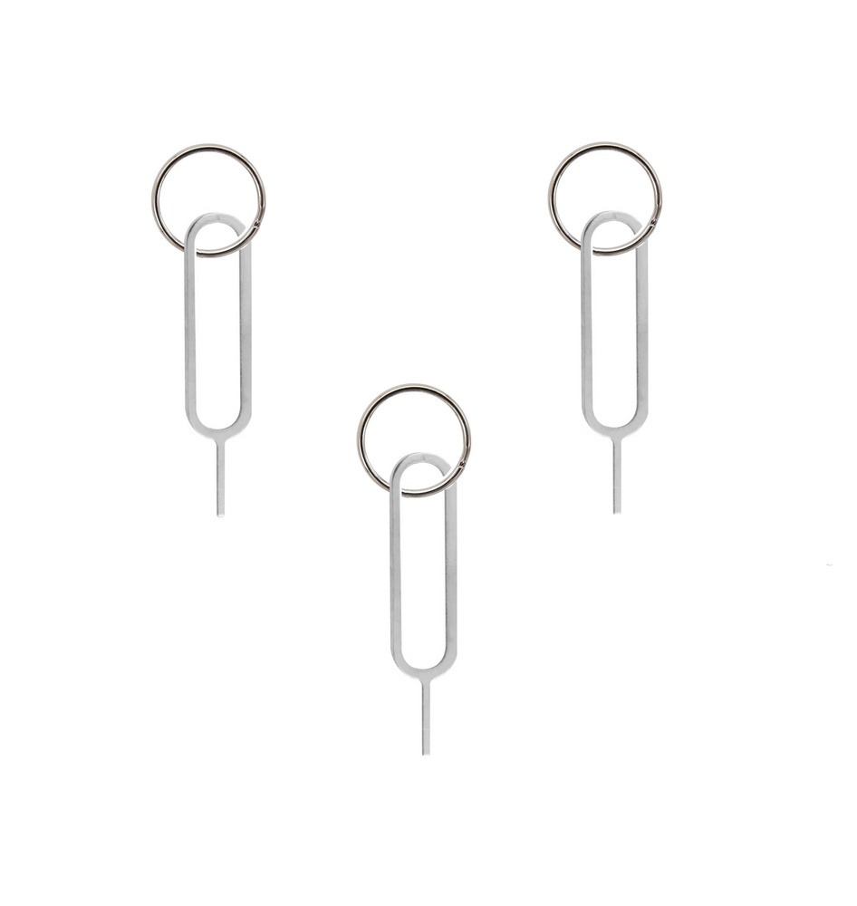 Кольцо для брелока + Металлическая иголка-ключик для вскрытия лотка sim карты смартфонов (3 Штуки)  #1
