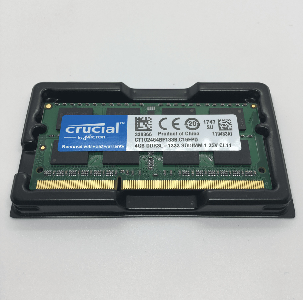 Crucial Оперативная память DDR3L 4 ГБ 1333 MHz SO-DIMM PC3L-10600s 1x4 ГБ (CT102464BF133B4G)  #1