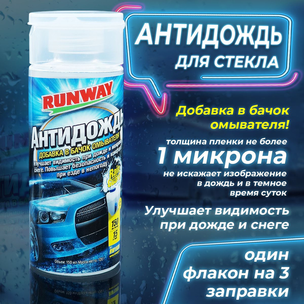 Антидождь для стекла Runway в бачок RW1509, 150 мл #1