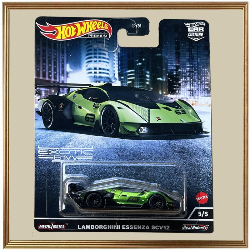 Машинка Hot Wheels коллекционная (оригинал) LAMBORGHINI ESSENZA SCV12 #1