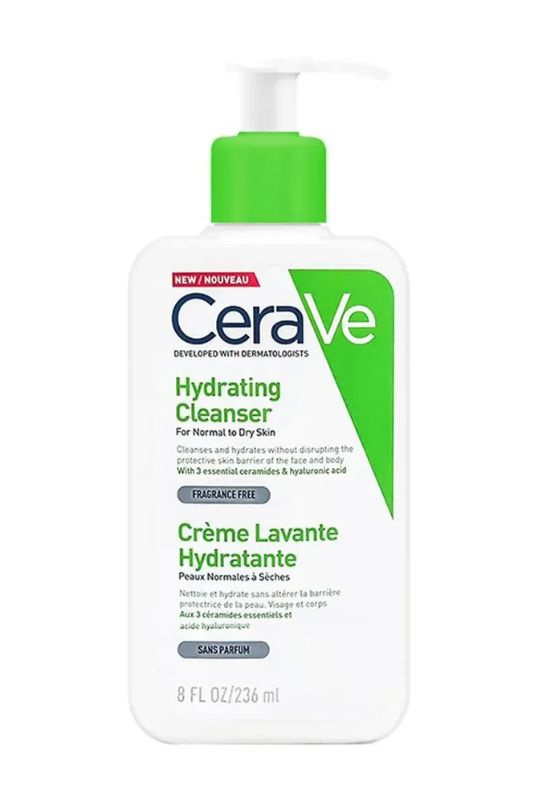 CeraVe влажняющий очищающий крем-гель для нормальной и сухой кожи лица и тела 236 мл не образует пену/интенсивно #1