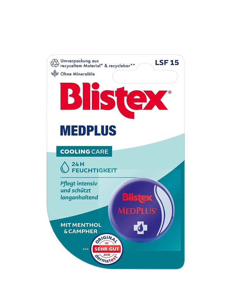 Blistex MedPlus Бальзам для потрескавшихся и горящих губ с ментолом и камфарой, обезболивающее средство #1