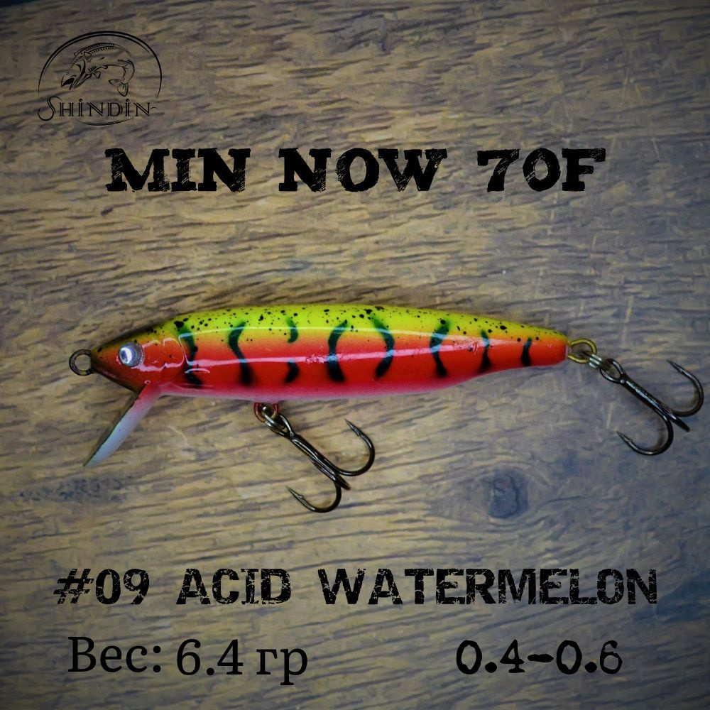 Воблер SHINDIN Min Now 70F #09 Acid Watermelon #1