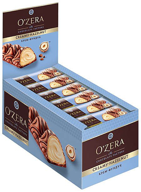 Батончик вафельный "OZera", молочно-ореховый крем, 23 г (упаковка 24 шт.)  #1