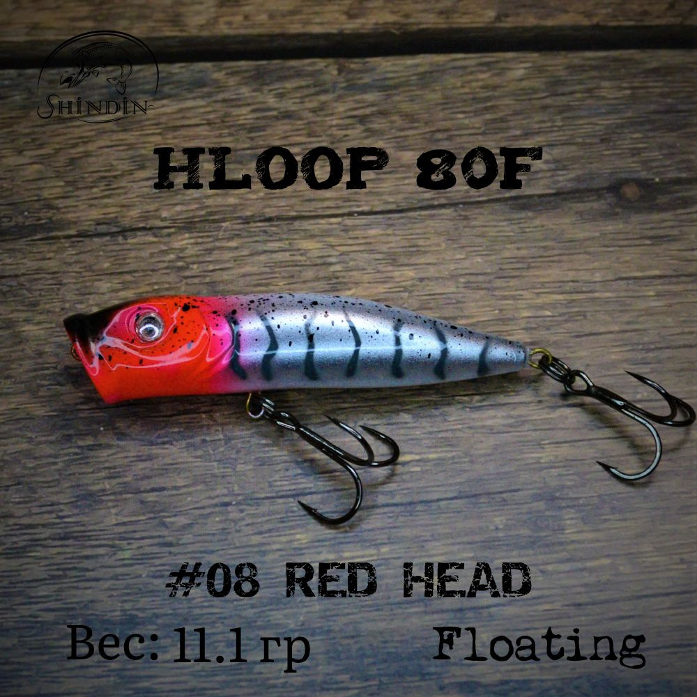 Поппер SHINDIN Hloop 80F #08 Red Head #1