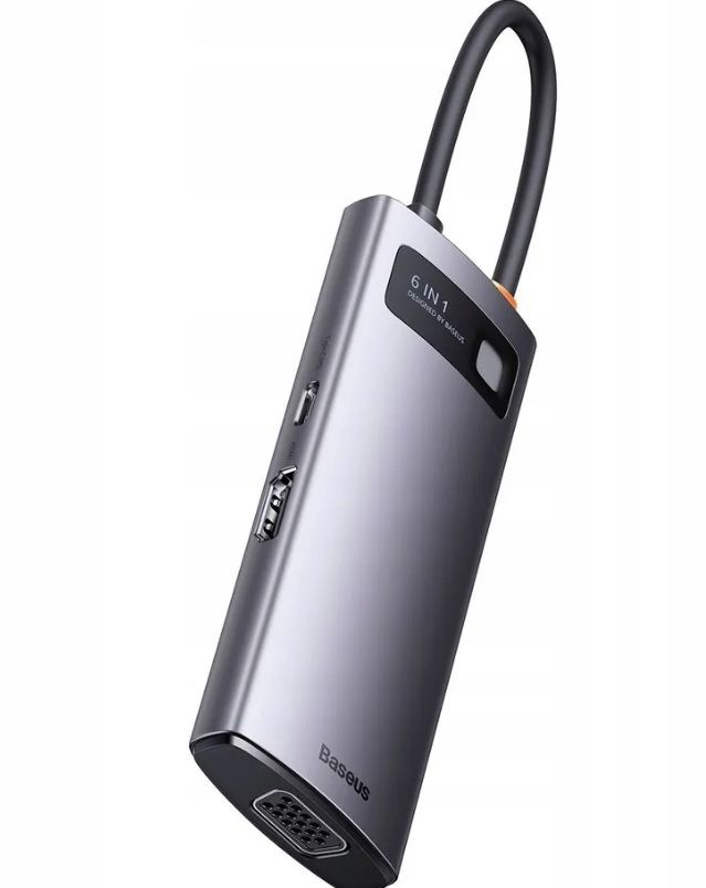 USB адаптер/Хаб Baseus 6в1 USB-C HUB ,3x USB 3.0,HDMI 4K ,VGA WKWG030013 #1