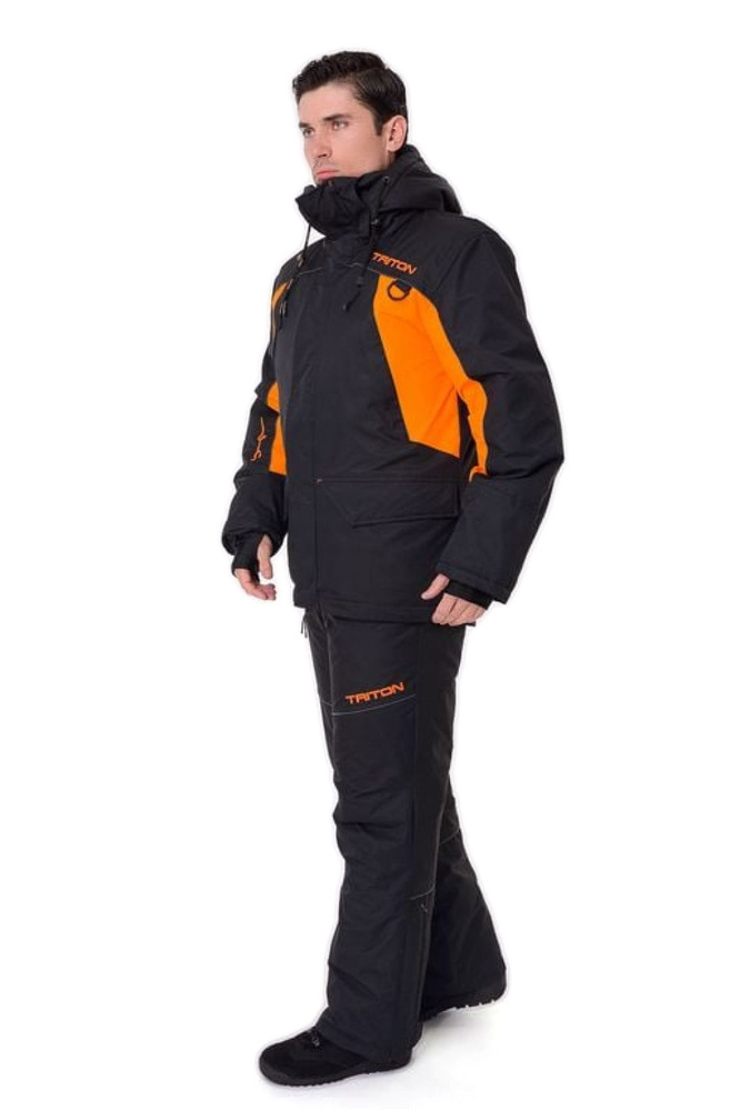 Зимний костюм для рыбалки "Поплавок SKIF -40" от TRITONGEAR. Ткань: Таслан. Цвет: Чёрно-оранжевый. Размер: #1