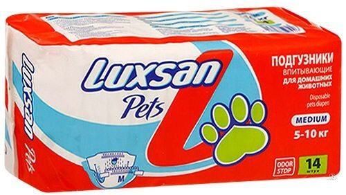 Подгузники для животных LUXSAN Premium Medium 5-10 кг, 14 шт #1