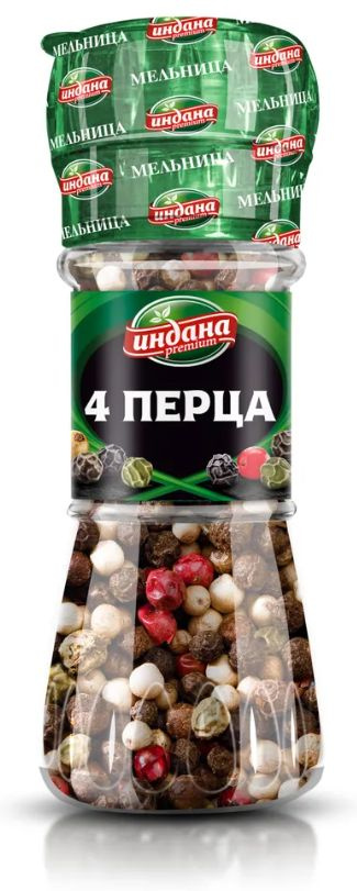 Приправа "4 перца" "Индана Премиум" 35гр. мельница 5 шт. #1