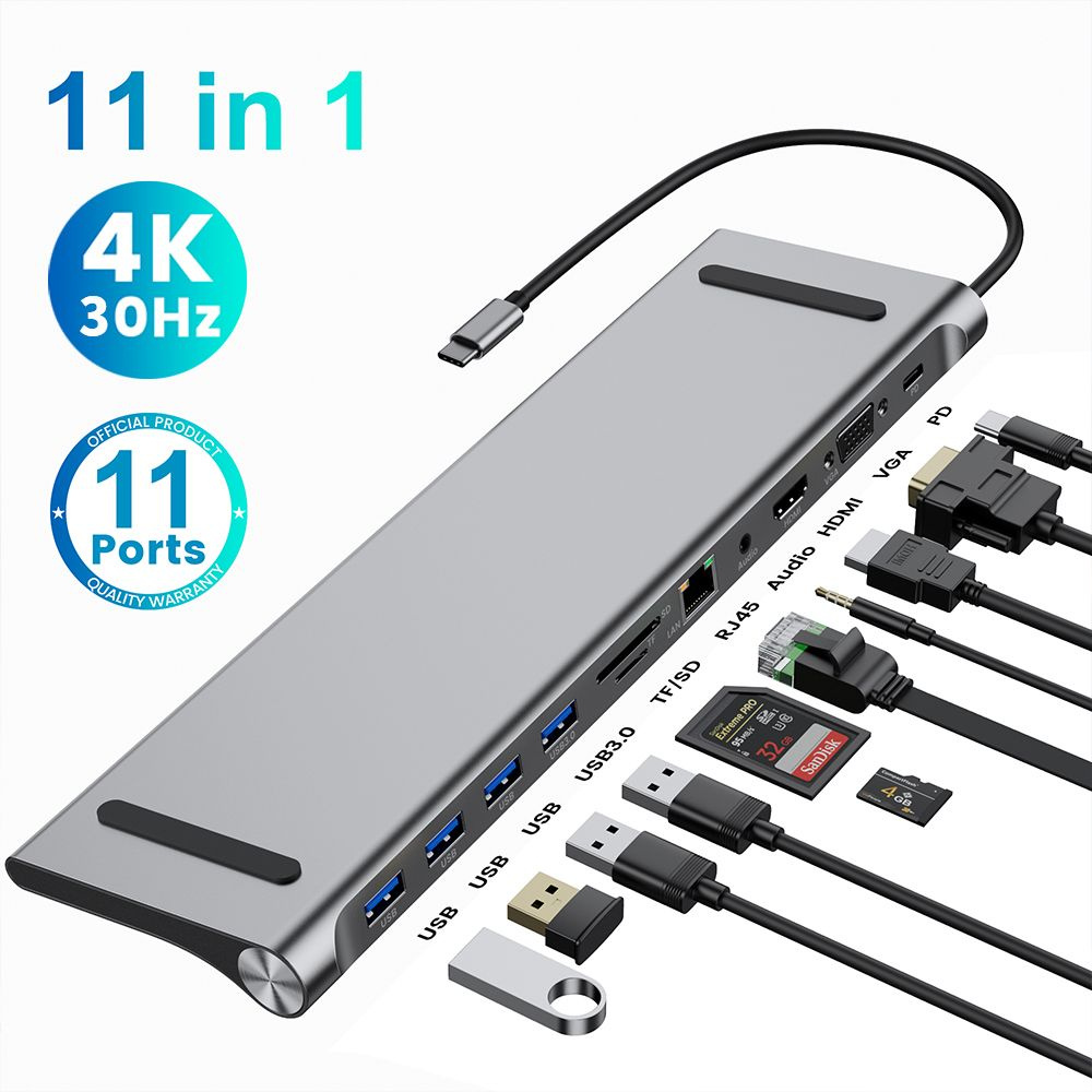 USB разветвитель 11 в 1 USB HUB Type C док станция Usb 3.0 хаб 3 0 переходник концентратор thunderbolt #1