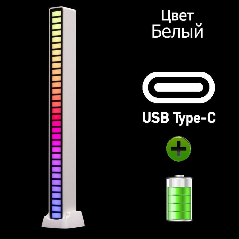 Умный RGB светильник с эквалайзером светодиодный белый #1