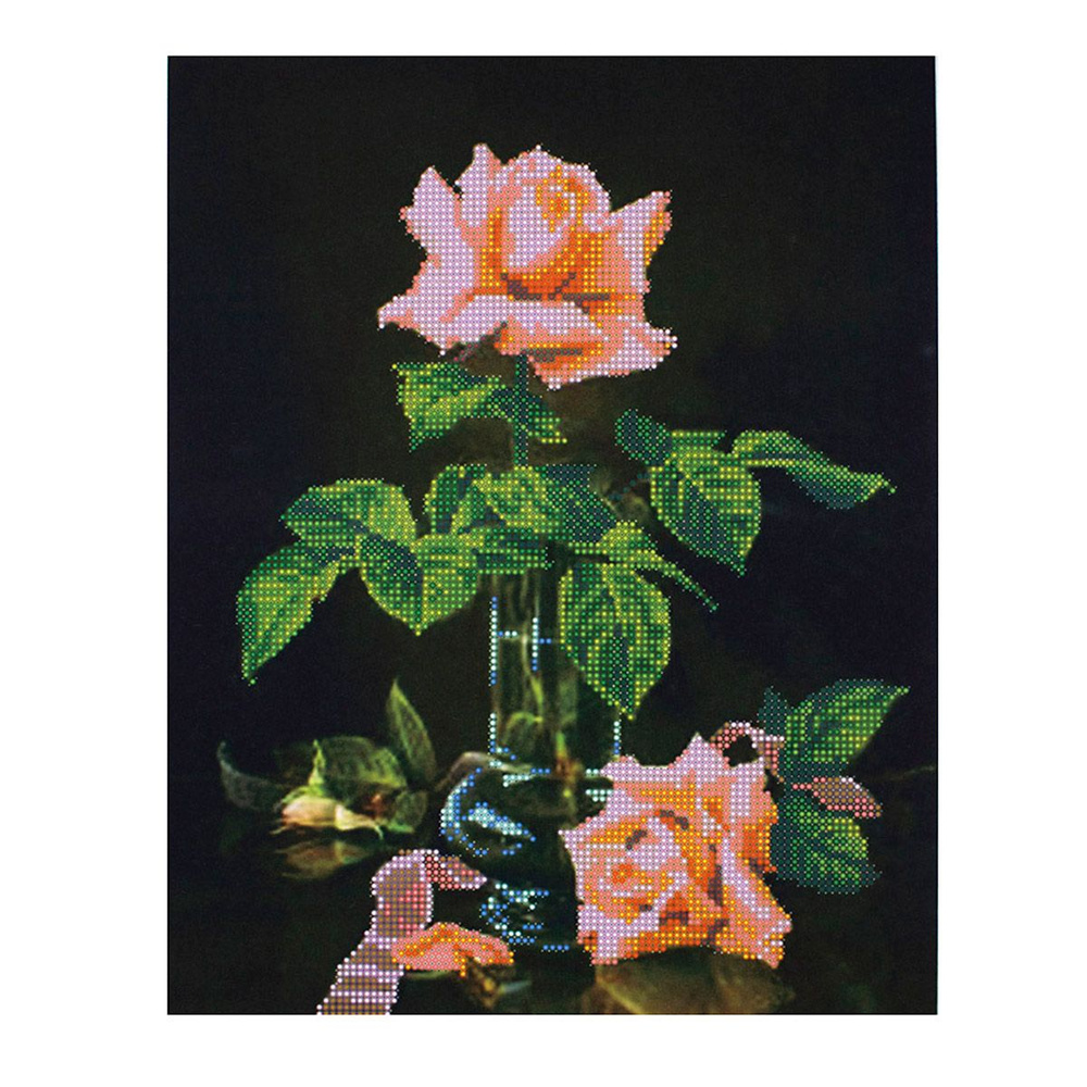 Канва с рисунком для вышивания бисером Hobby&Pro Розы, 25*31 см, НР-3038  #1