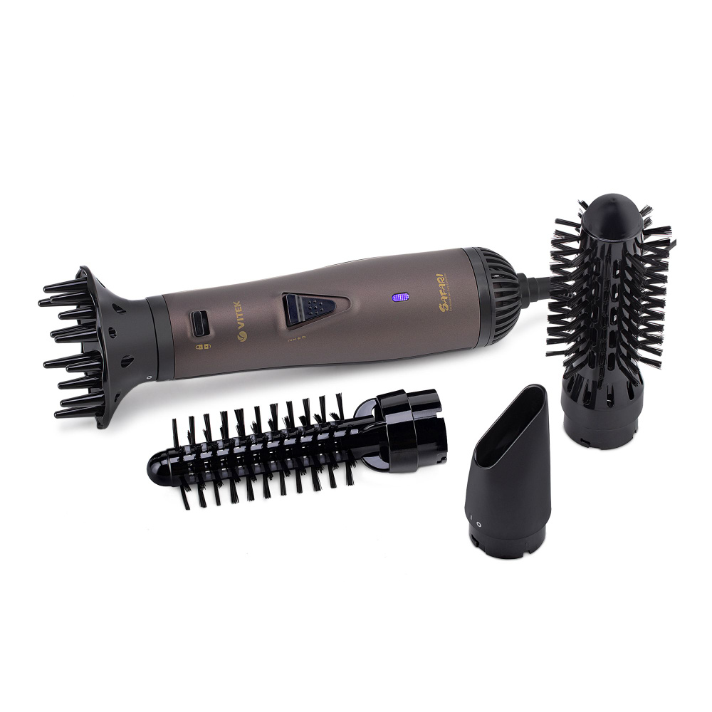 VITEK Фен-щетка для волос VT-8241 1000 Вт, скоростей 4, кол-во насадок 4, коричневый  #1