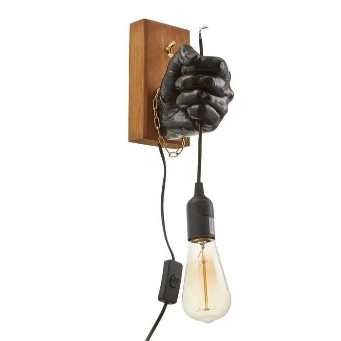 Светильник настенный лофт "Левая рука" E27 60Вт черный 18х18х10 см.  #1