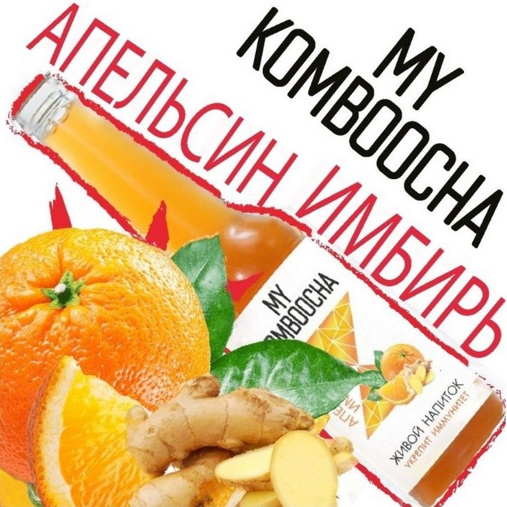 Комбуча My Komboocha "Апельсин-Имбирь", 0.33 л. Чайный гриб #1