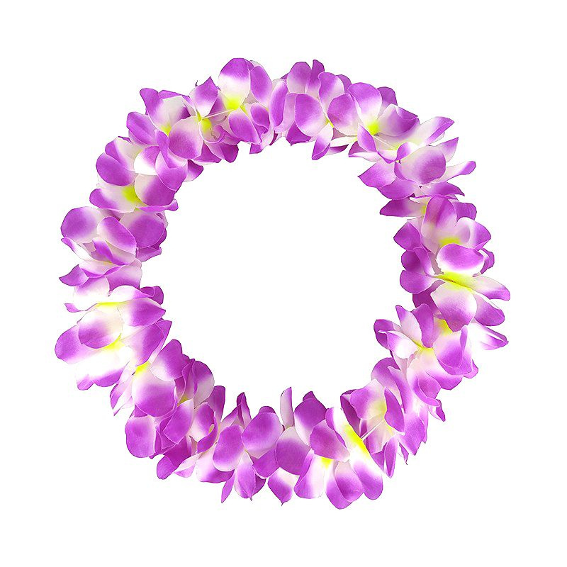 Гавайское ожерелье "Пышное", цвет желто-бело-фиолетовый  #1