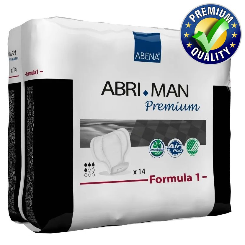 Мужские урологические прокладки Abena Abri-Man Premium Formula 1, 450 мл, 4 капли, 14 штук  #1