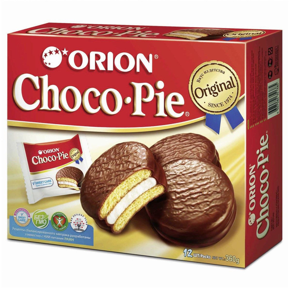 Пирожное Orion Choco Pie, 360г, 6 штук #1