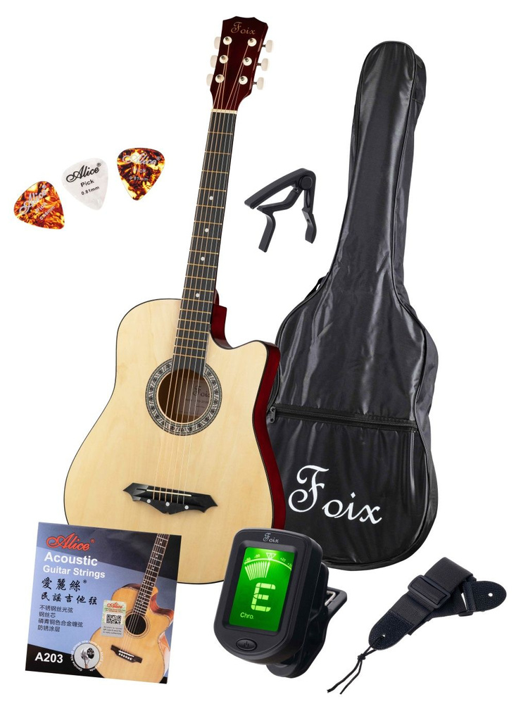 Акустическая гитара+Аксессуары, натуральная, Foix FFG-2038CAP-NA  #1