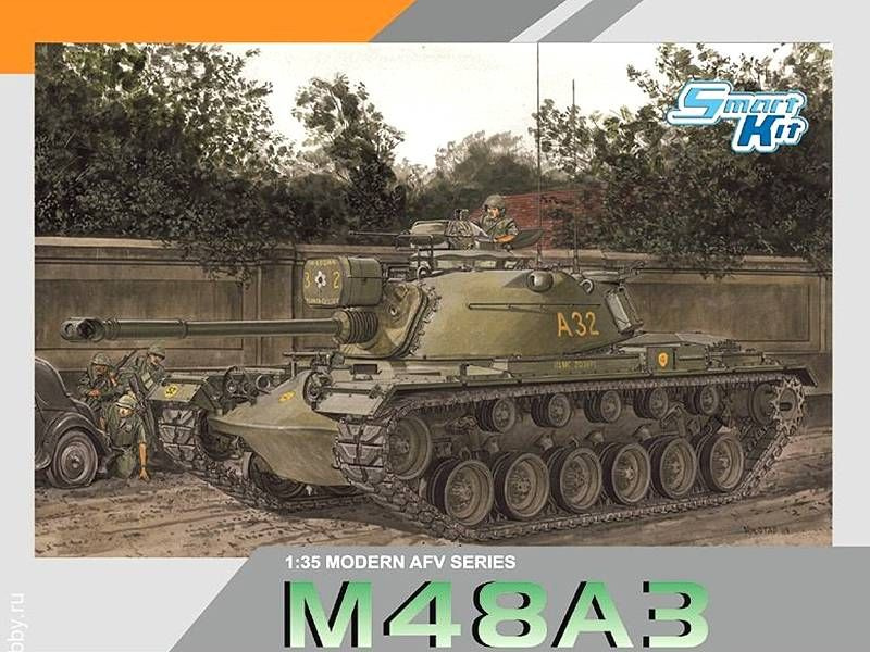 Склеиваемая пластикова модель Dragon Американский средний танк M48A3 Patton III. Масштаб 1:35  #1