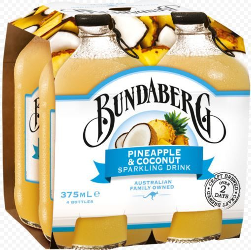 Напиток газированный Bundaberg Pineapple & Coconut/ Бандаберг Ананас и Кокос, 375 мл * 4 шт, Австралия #1