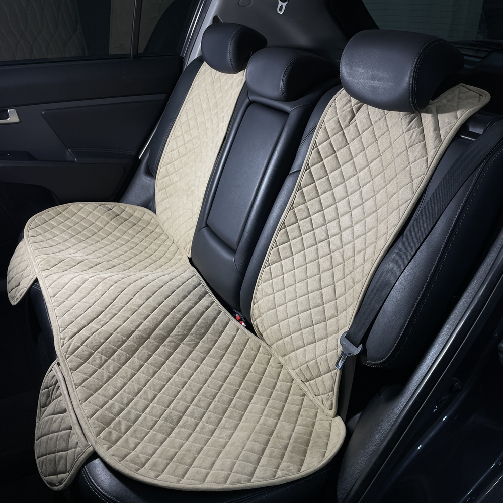 Накидки для Мазда 6 (2018 - 2024) седан / Mazda 6 на задние сиденья RS, Алькантара, Бежевый  #1
