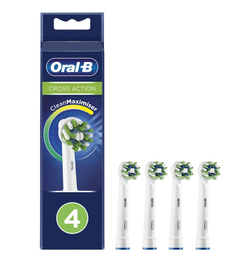 Насадка на электрическую зубную щетку Oral-B Cross Action White 4 штуки  #1