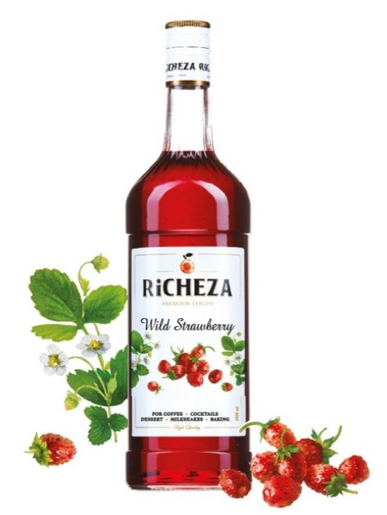 Сироп RICHEZA Земляника для кофе, коктейлей, десертов, лимонада и мороженого, 1 л  #1