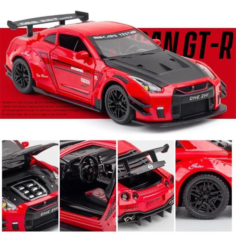 Коллекционная модель машинки Nissan Skyline GT-R R35 (Ниссан ГТР) Годзилла, масштаб 1:24, открываются #1