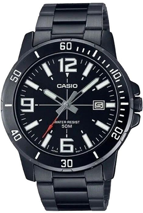 Кварцевые мужские наручные часы Casio Collection MTP-VD01B-1B с индикацией текущей даты  #1