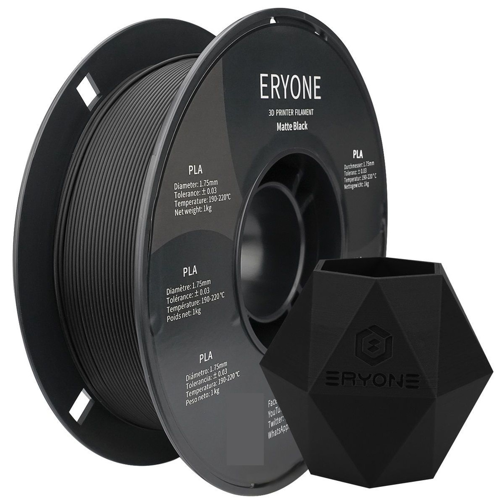 Пластик для 3D принтера ERYONE PLA Matte Black / Филамент ERYONE #1