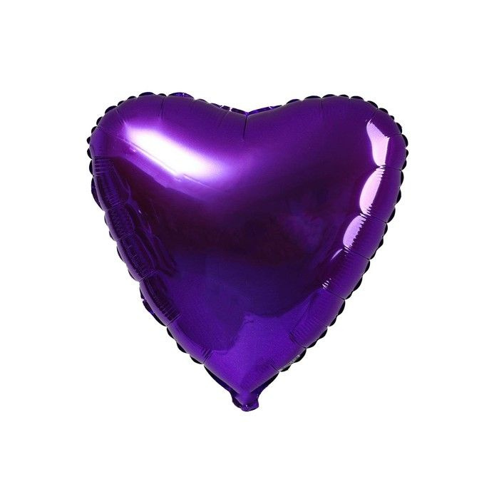 Шар фольгированный 19, сердце, цвет пурпурный 5 шт #1