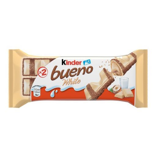 Вафли Kinder Bueno White в молочном шоколаде, комплект: 2 упаковки по 39 г  #1